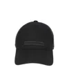 Zegna Cotton Lined Hat With Front Foliage Design And Logo In Black