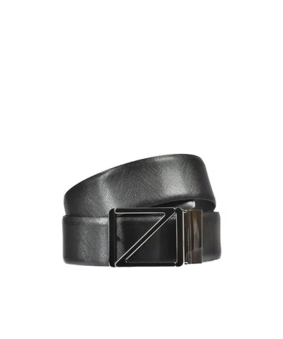 Zegna Logo Belt In Black