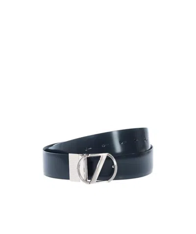 Zegna Logo Belt In Black