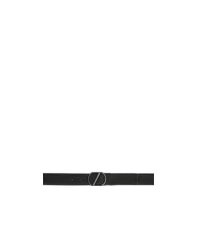 Zegna Logo Buckle Belt In Black