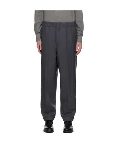 Zegna Gray Padded Trousers In 487043 Grey