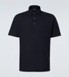 Zegna Men Grey Cotton And Silk Piquet Polo Shirt In Black