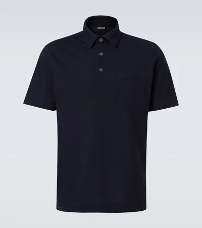 ZEGNA LOGO COTTON POLO SHIRT