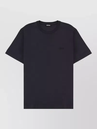 Zegna Logo Crew Neck Short Sleeve T Shirt In Black