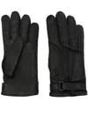 Zegna Lederhandschuhe Mit Logo-prägung In Schwarz
