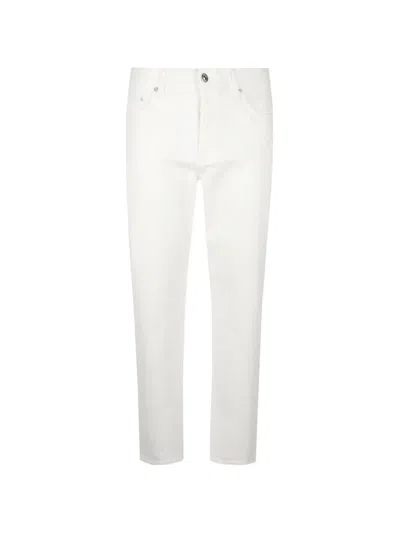 Zegna Logo Denim Jeans In White
