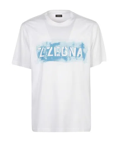 Zegna Logo Detail T-shirt In White