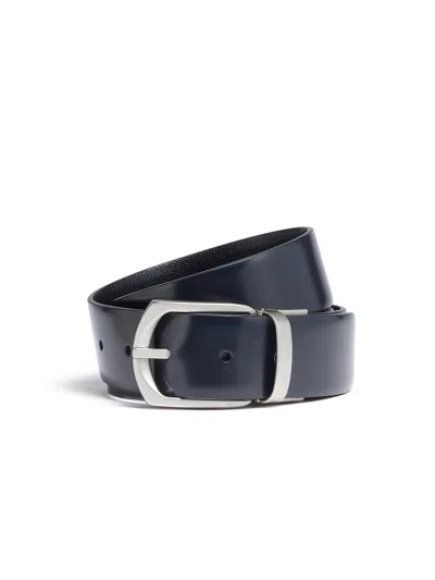 Zegna Leather Reversible Belt In Multi