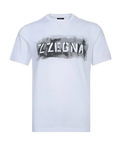 Zegna Logo Details T-shirt In White
