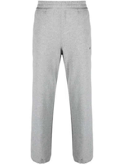 Zegna Logo-embossed Cotton Track Pants In Grey