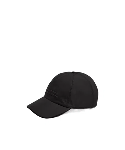 Zegna Logo Embroidered Baseball Cap In Black