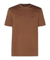 Zegna Crew Neck Regular Fit Short Sleeves T-shirt In Brown