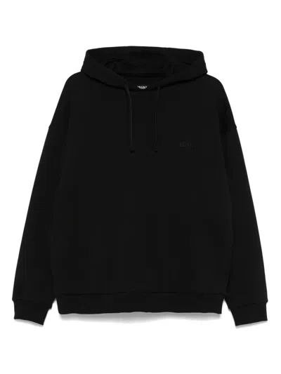 Zegna Logo-embroidered Hoodie In Black