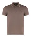 Zegna Slim Fit Cotton Polo With Short Sleeves In Brown
