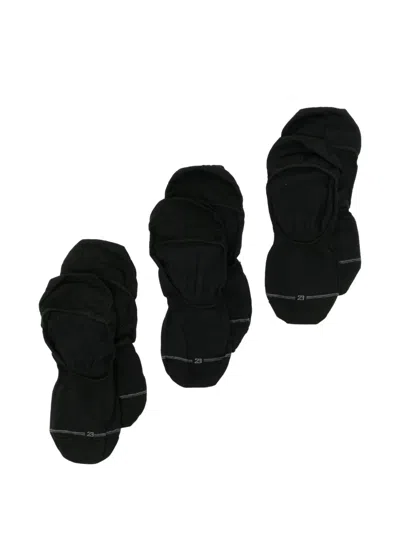 Zegna Logo-embroidered Socks (set Of Four) In Black