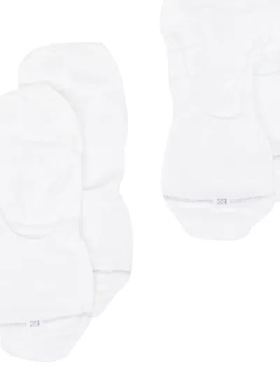 Zegna Logo-embroidered Socks (set Of Four) In White