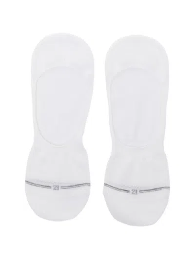 Zegna Logo-embroidered Socks In White