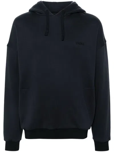 Zegna Logo-embroidered Sweatshirt In Blue