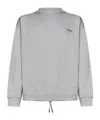 Zegna Crewneck Sweatshirt With Embroidered Logo In Grey Melange