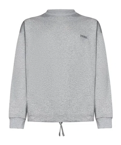 ZEGNA ZEGNA DRAWSTRING CREWNECK SWEATSHIRT