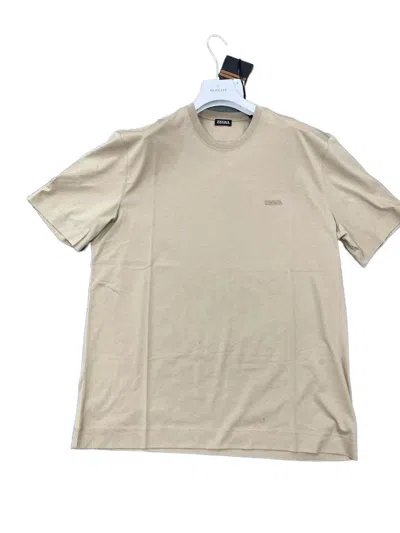 Zegna Logo-embroidered T-shirt In Neutral