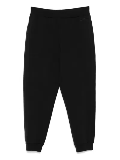 Zegna Logo-embroidered Track Pants In Black