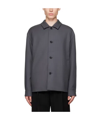 Zegna Logo-filled Jacket In Black