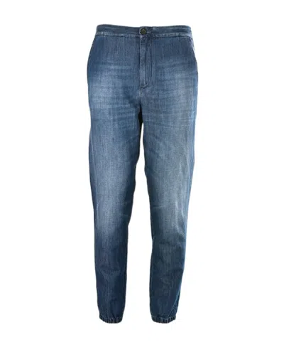 Zegna Logo Jeans In Blue