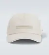 Zegna Baseballcap Mit Leder In Weiss
