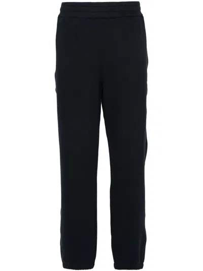 Zegna Logo-lettering Cotton Track Pants In Blue