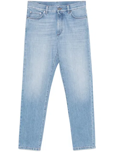 Zegna Logo-patch Jeans In Blue