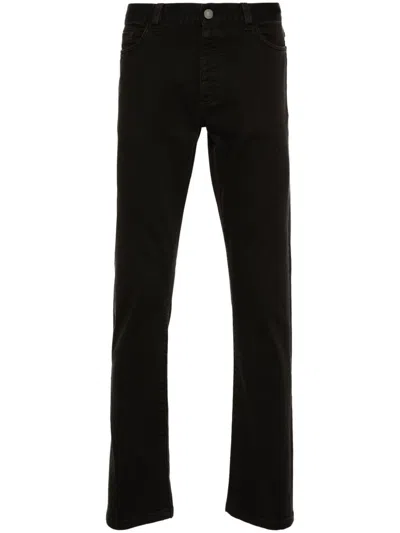 Zegna Logo-patch Mid-rise Jeans In Blue