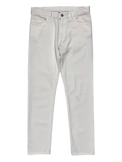 Zegna Logo-patch Trousers In White