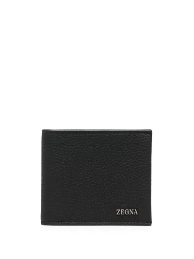 Zegna Logo-plaque Bi-fold Wallet In Black