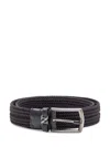 ZEGNA ZEGNA LOGO PLAQUE BRAIDED BELT