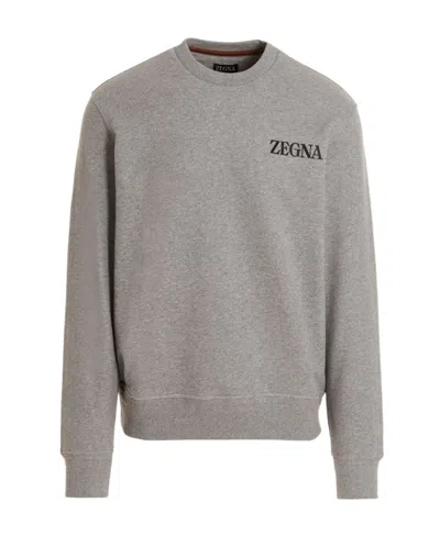 ZEGNA LOGO-PRINT COTTON SWEATSHIRT