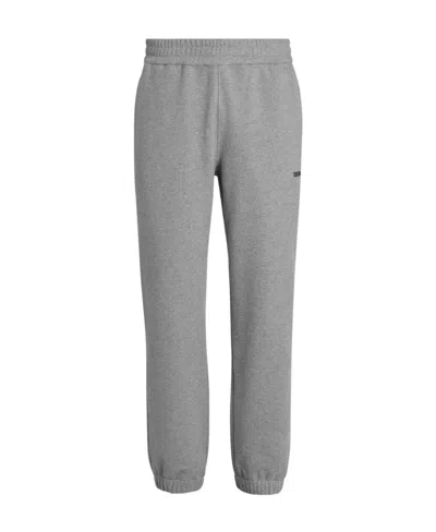 Zegna Logo-print Cotton Track Pants In Gray