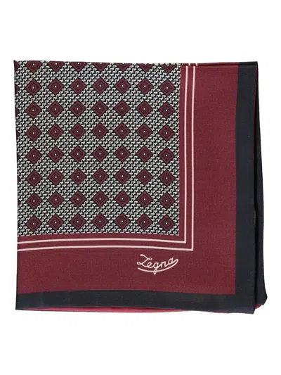 Zegna Logo-print Scarf In Brown