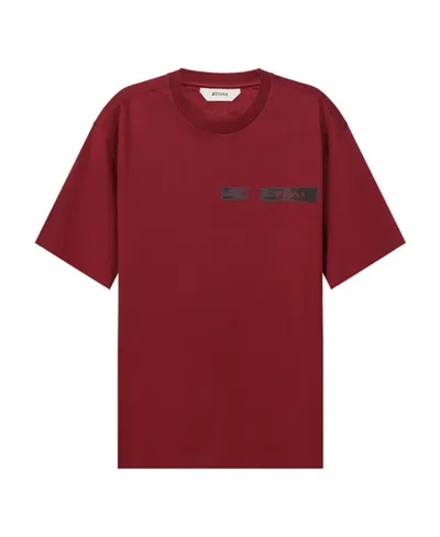Zegna Logo-print Short-sleeve T-shirt In Red