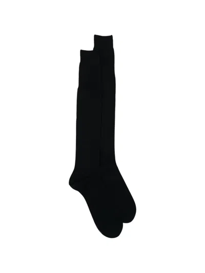 Zegna Navy Blue Cotton Socks