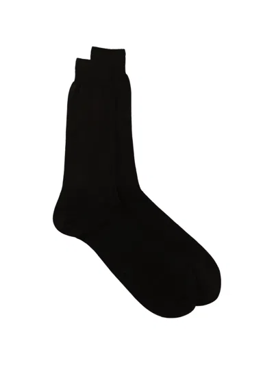 Zegna Logo-print Socks In Brown