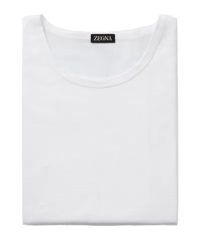 Zegna Logo Round-neck Vest In White