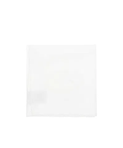 Zegna Logo Scarf In White
