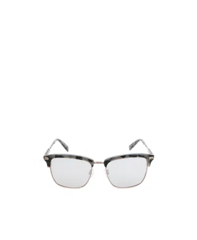 Zegna Logo Square Sunglasses In White