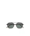 Zegna Lunettes De Soleil Orizzonte I En Métal Et Acétate Gris Foncé Transparent In Gray