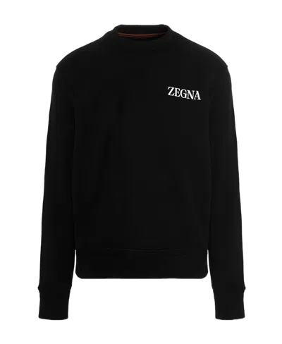 Zegna Logo Sweater In Black