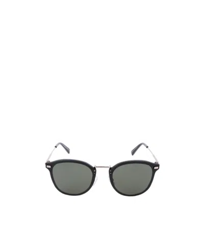 Zegna Logo, Thin Mirror, Leg Sunglasses. In Gray