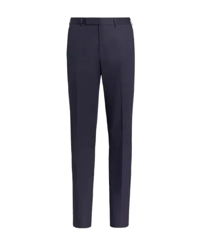 Zegna Logo Trousers In Black