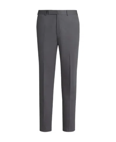 Zegna Logo Trousers In Black