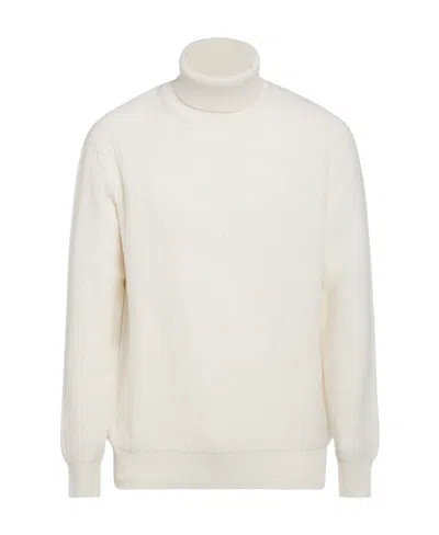 Zegna Logo Turtleneck Sweater In White